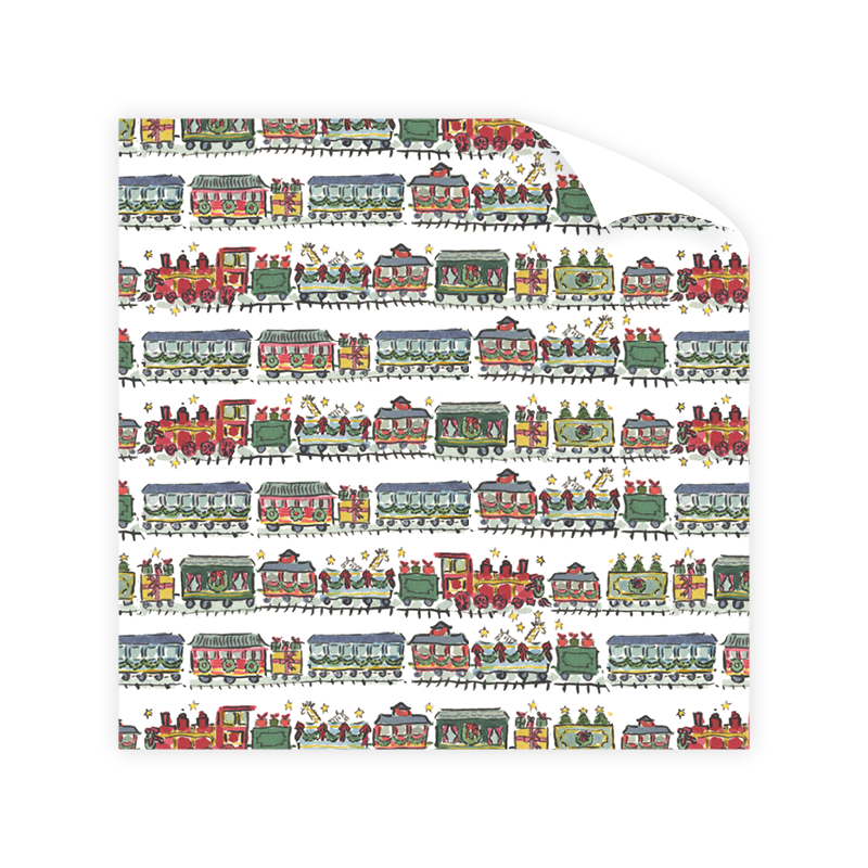 Christmas Trains Wrapping Paper Roll