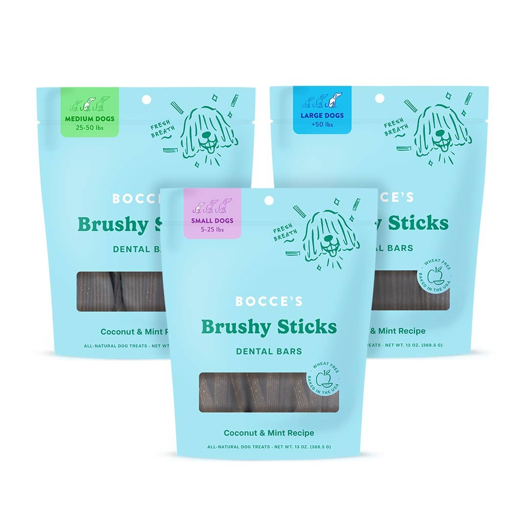 Bocce's Bakery Dailies Brushy Sticks Dog Dental Treats 13oz