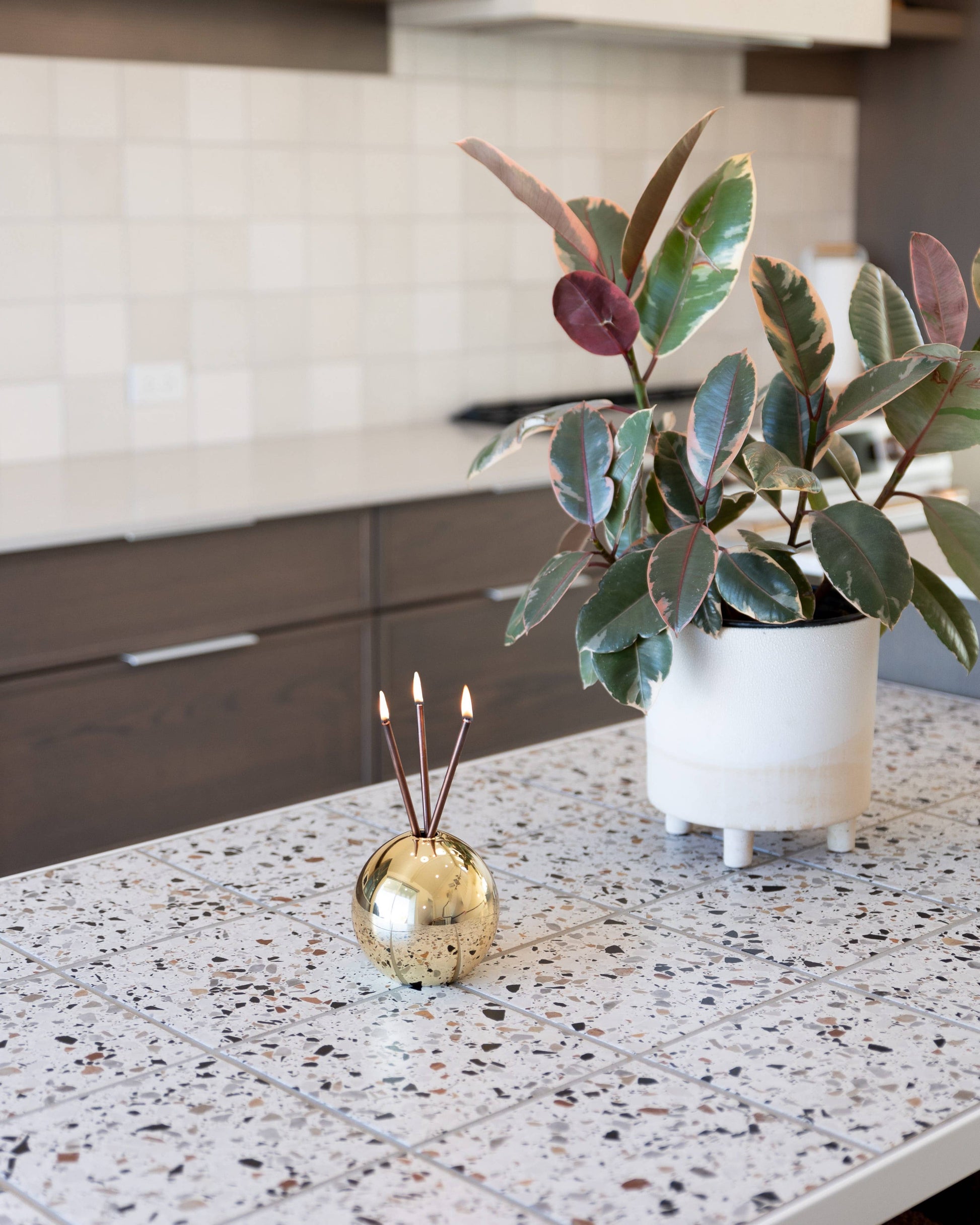 Neva Vase, Gold Metallic Candle Holder