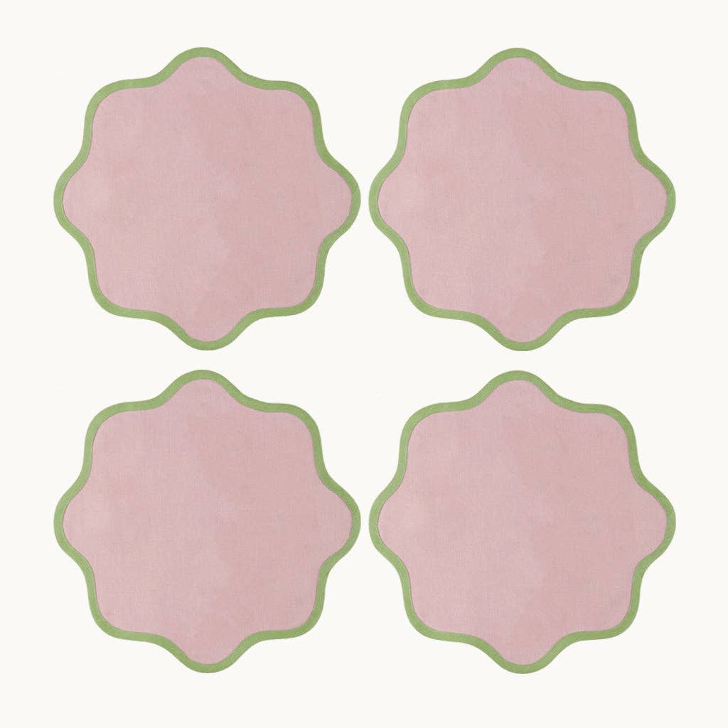 Daisy pink linen placemat