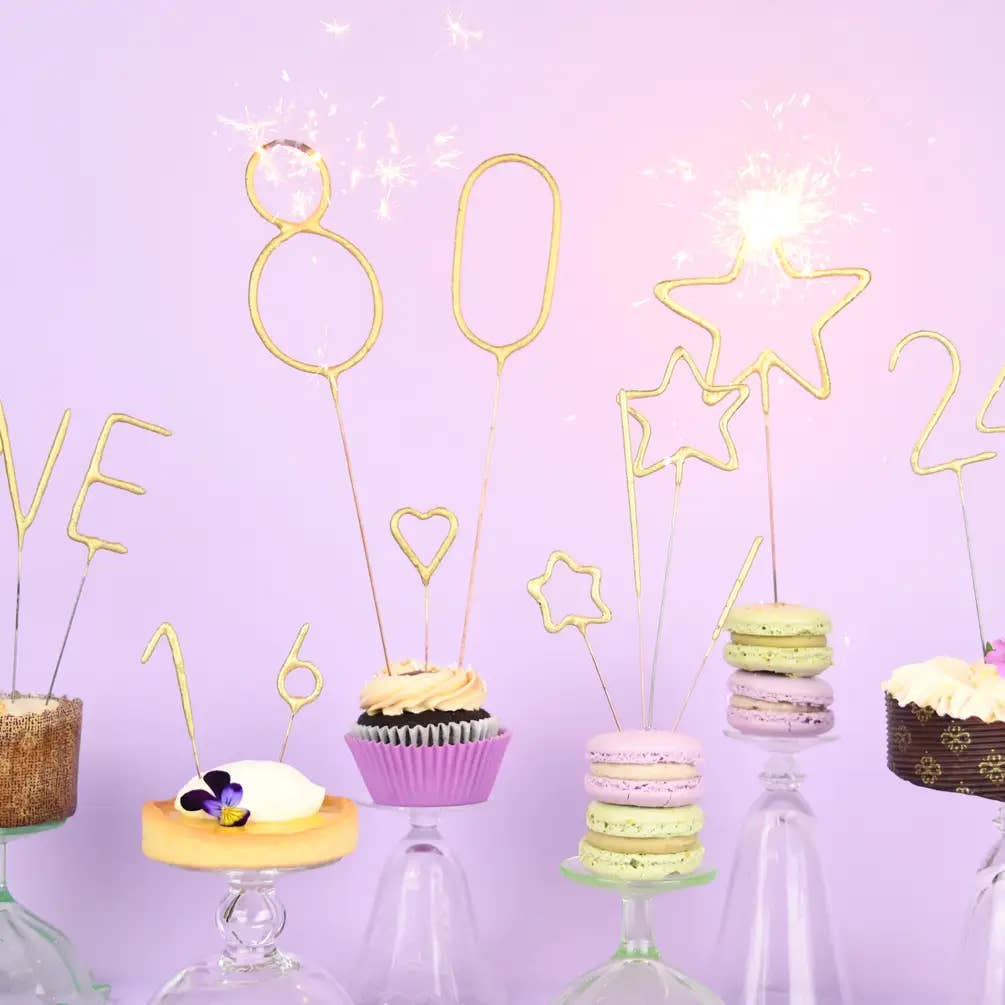 Number Sparkler Candles - Birthday, Anniversary, Milestones