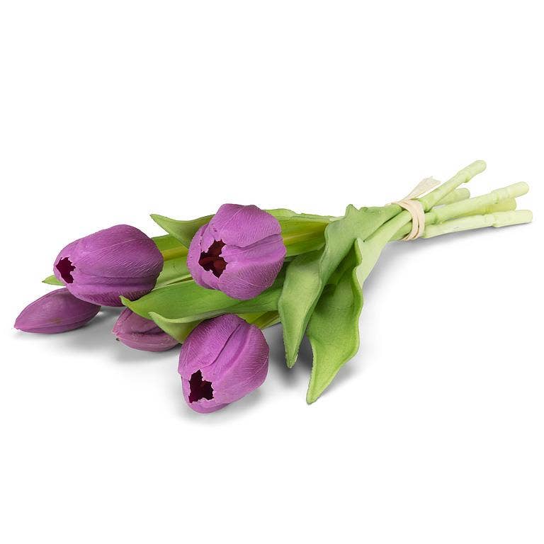 Lifelike 5 Stem Tulip Bunch-12"H