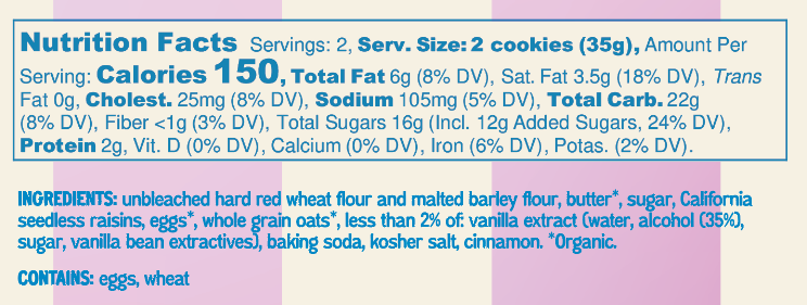 Oatmeal Raisin Soft Gourmet Mini Cookie Snack Pack