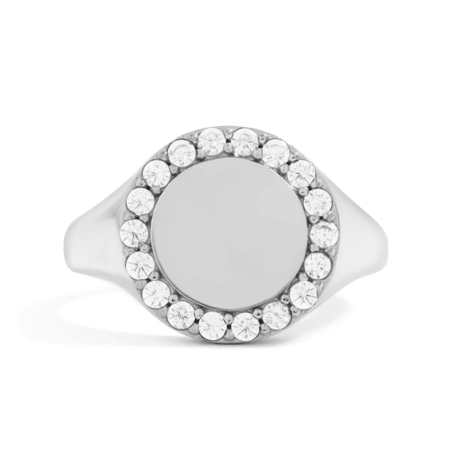 18K Gold PVD Stainless Steel Signet Ring With Stones