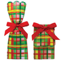 Holiday Plaid Wine + Gift Bag Kits | Set of 6