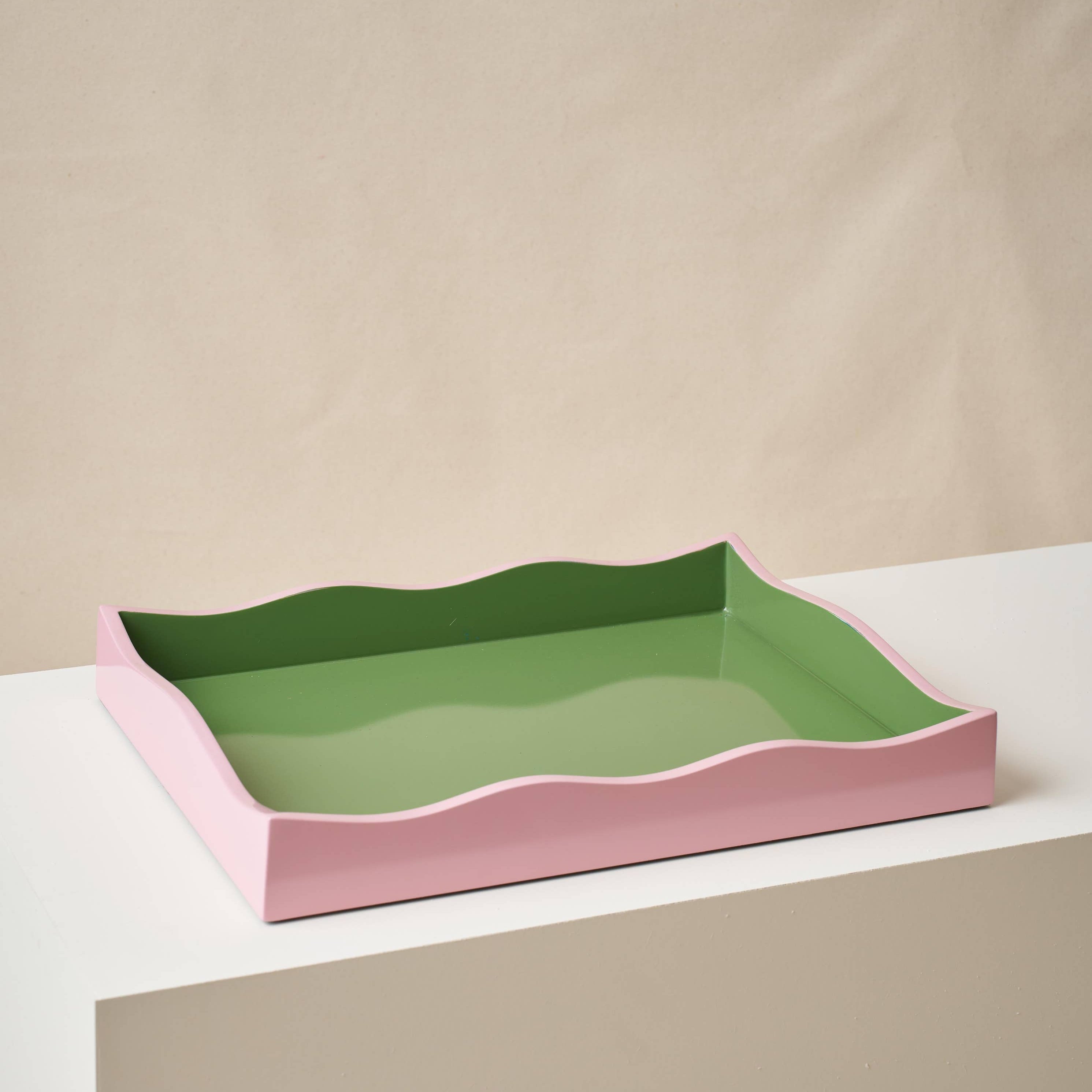 The Allegra Wiggle Tray in Green and Pink
