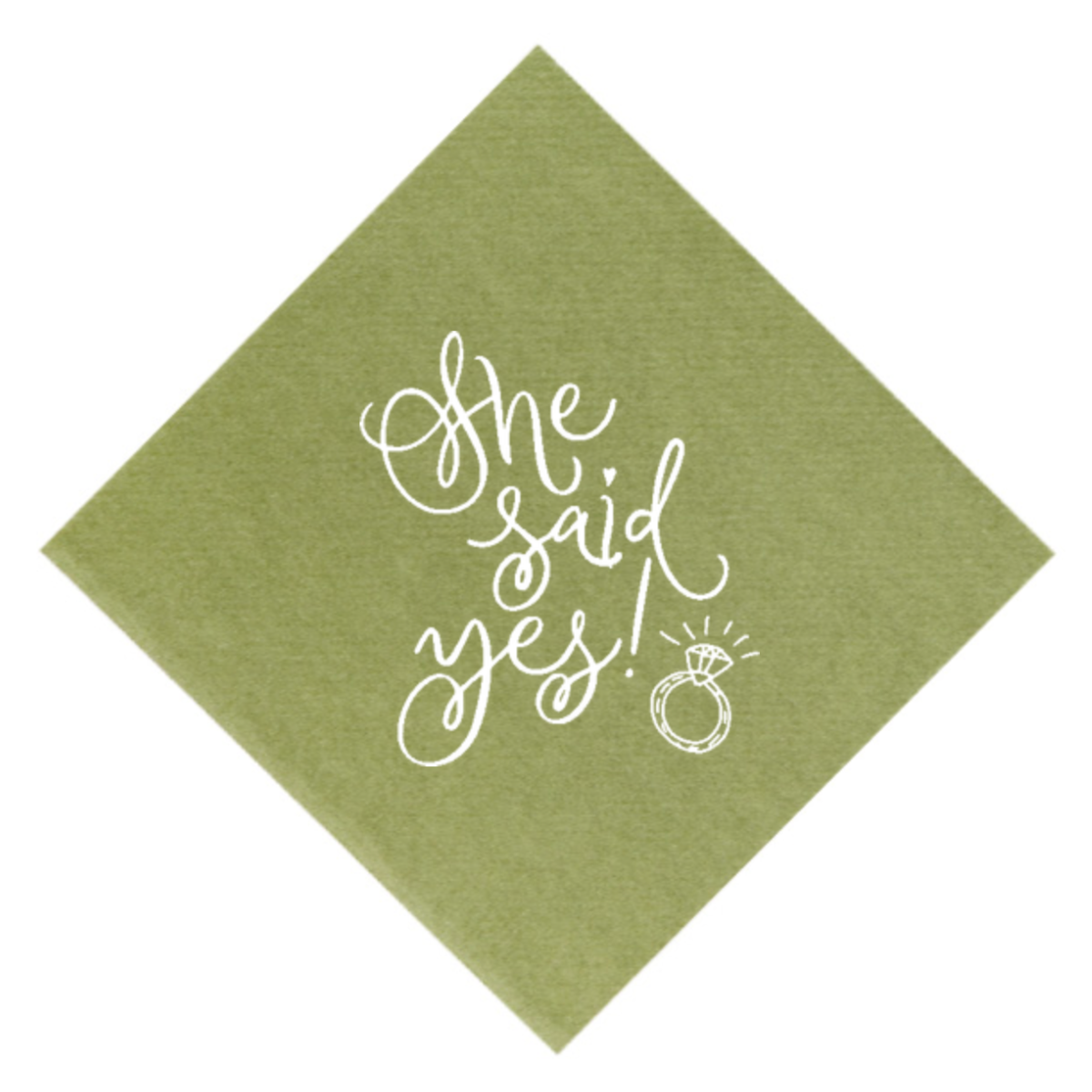 Green She Said Yes Napkin Set