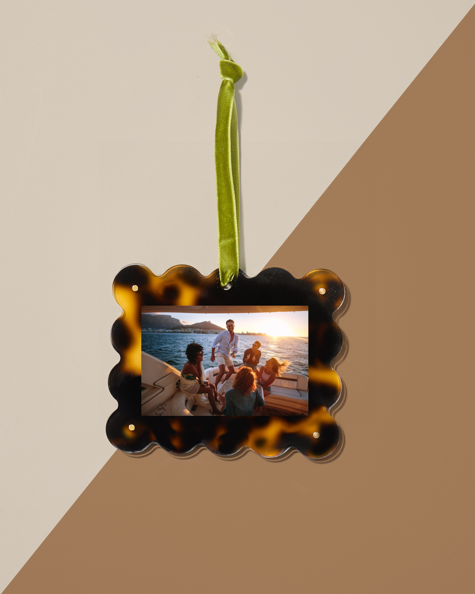 Tortoise Print Mini Frame Ornament