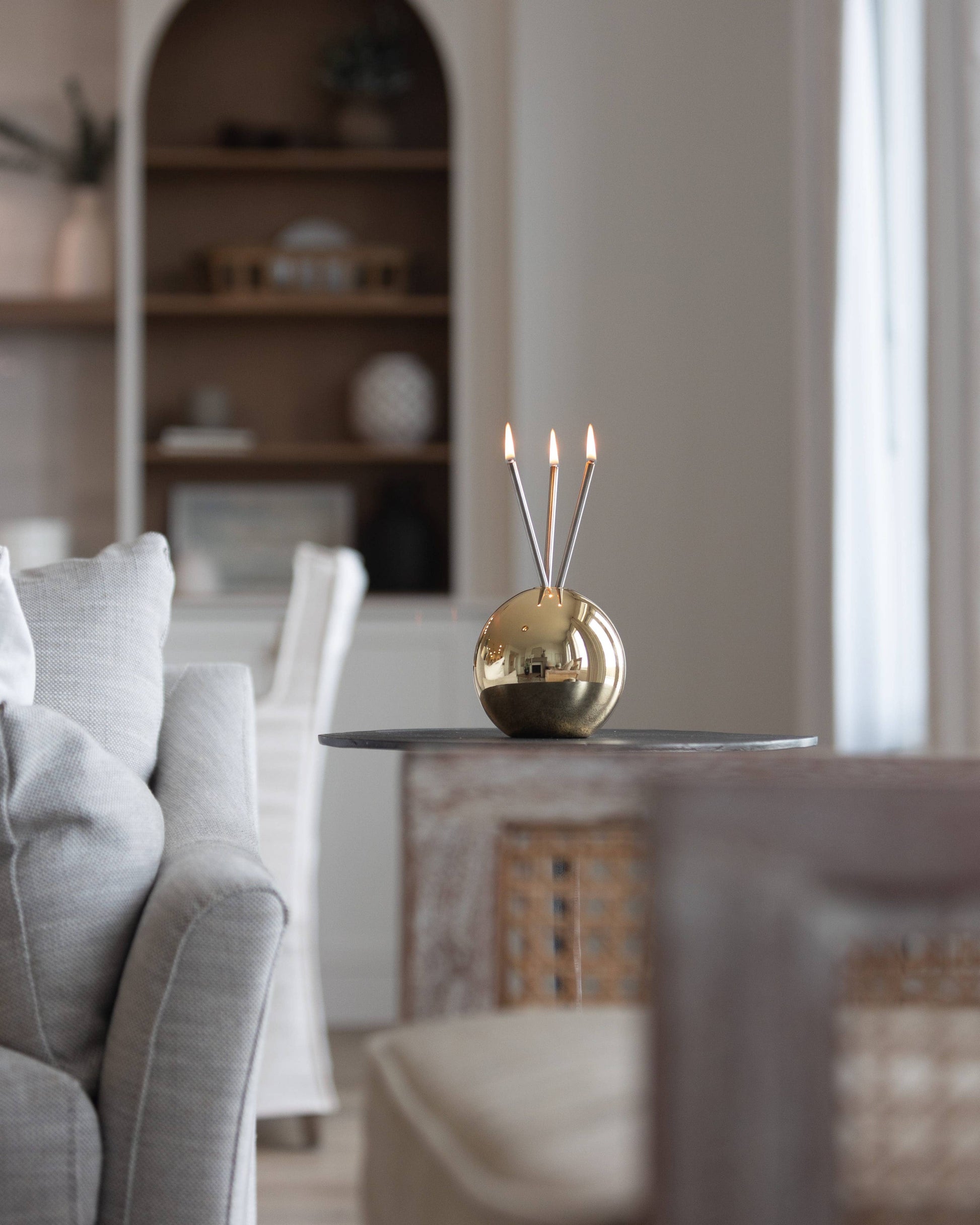 Neva Vase, Gold Metallic Candle Holder