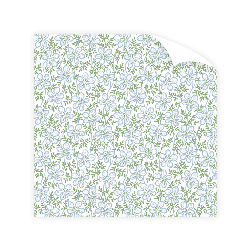 Ghost Blossom Blue Wrapping Paper Roll