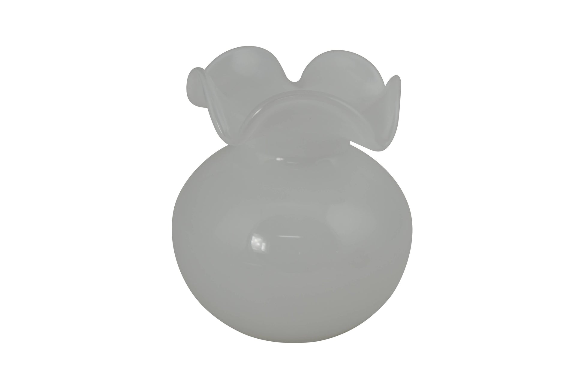 5X5 WHITE GLASS VASE