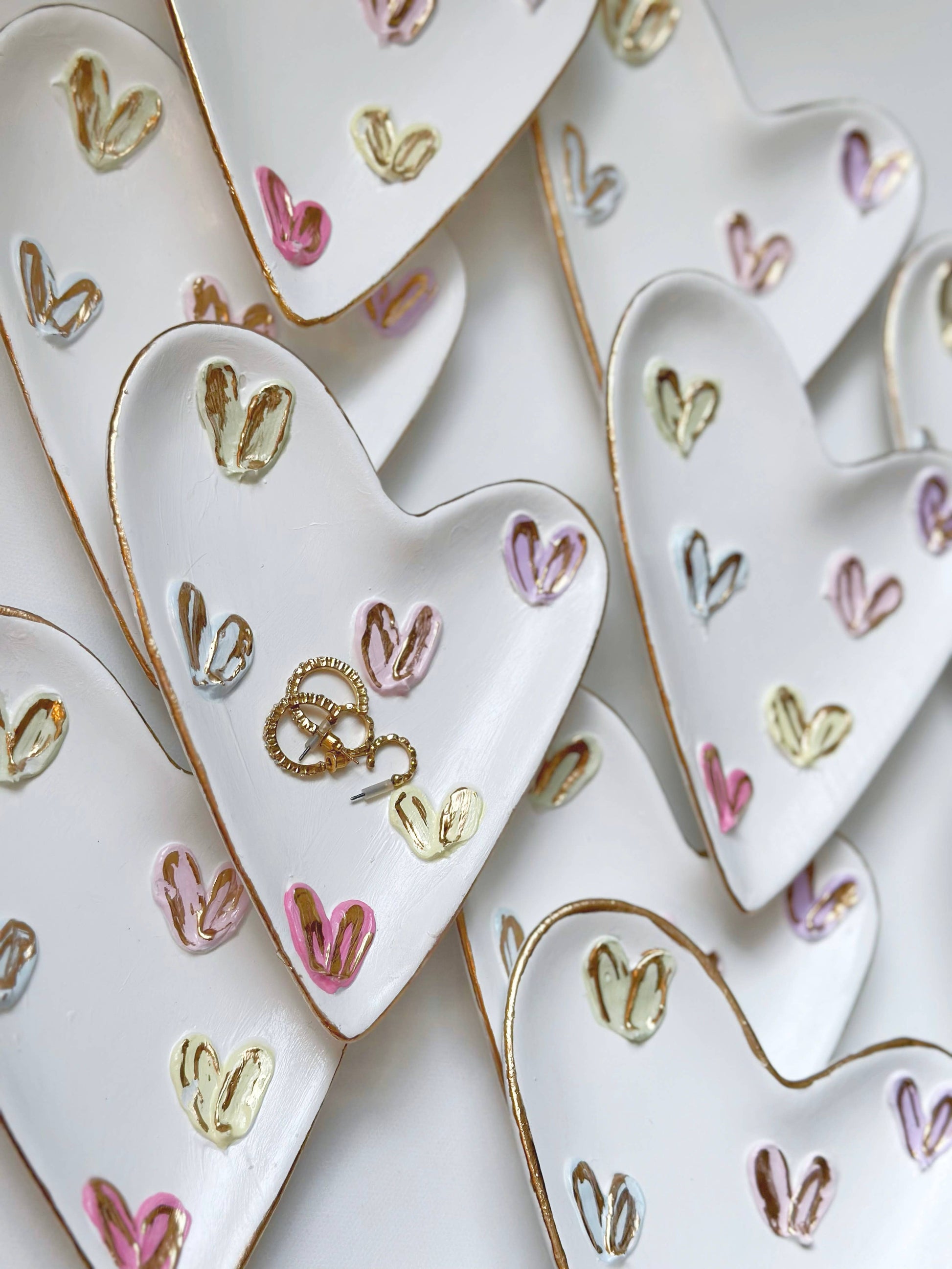 Candy Heart Hand Painted Jewelry Dish