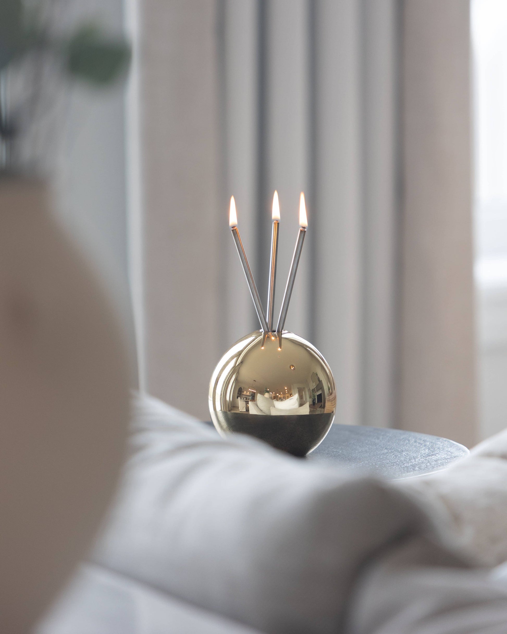 Neva Vase, Gold Metallic Candle Holder