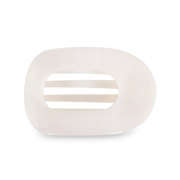 Coconut White Flat Round Hair Clip