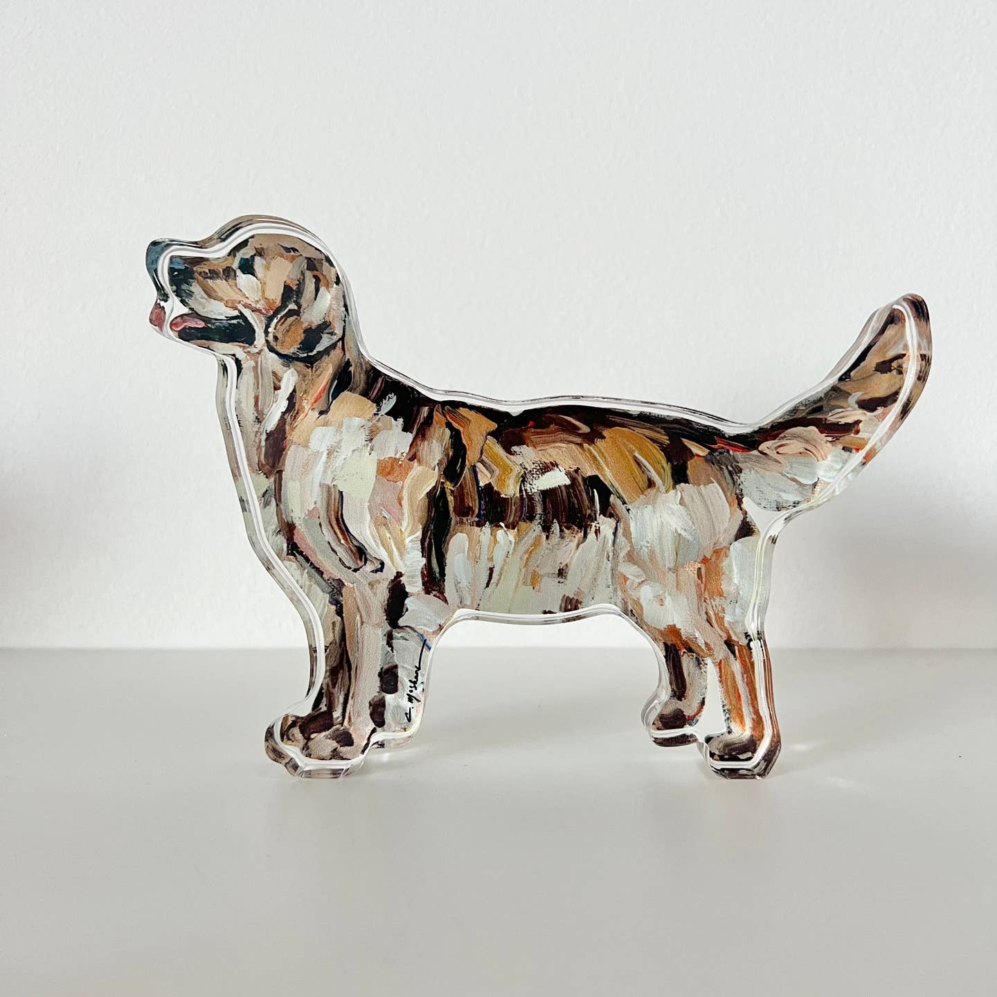 "Golden Retriever Dark" Acrylic Block