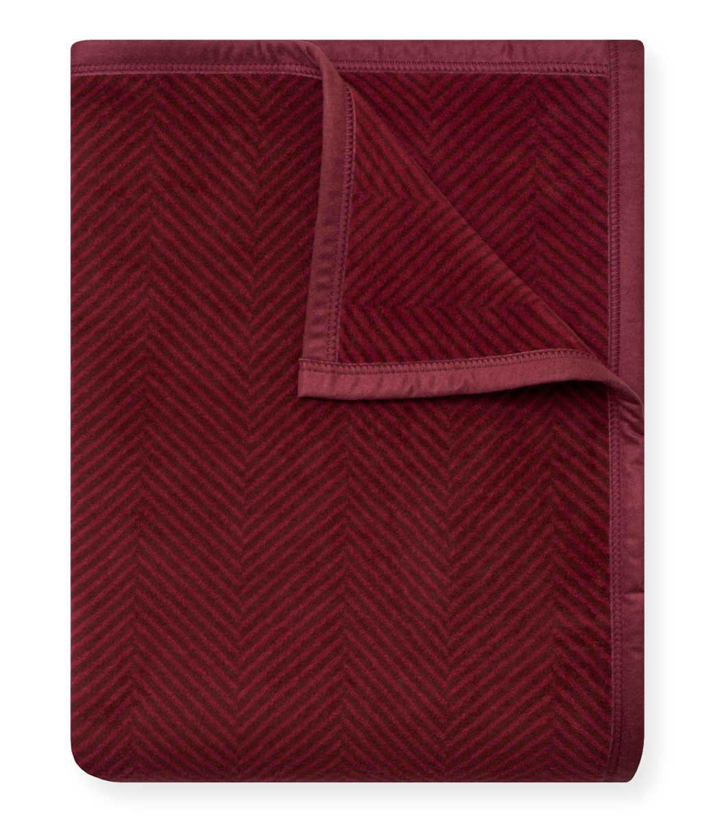 Harborview Herringbone Cranberry Blanket