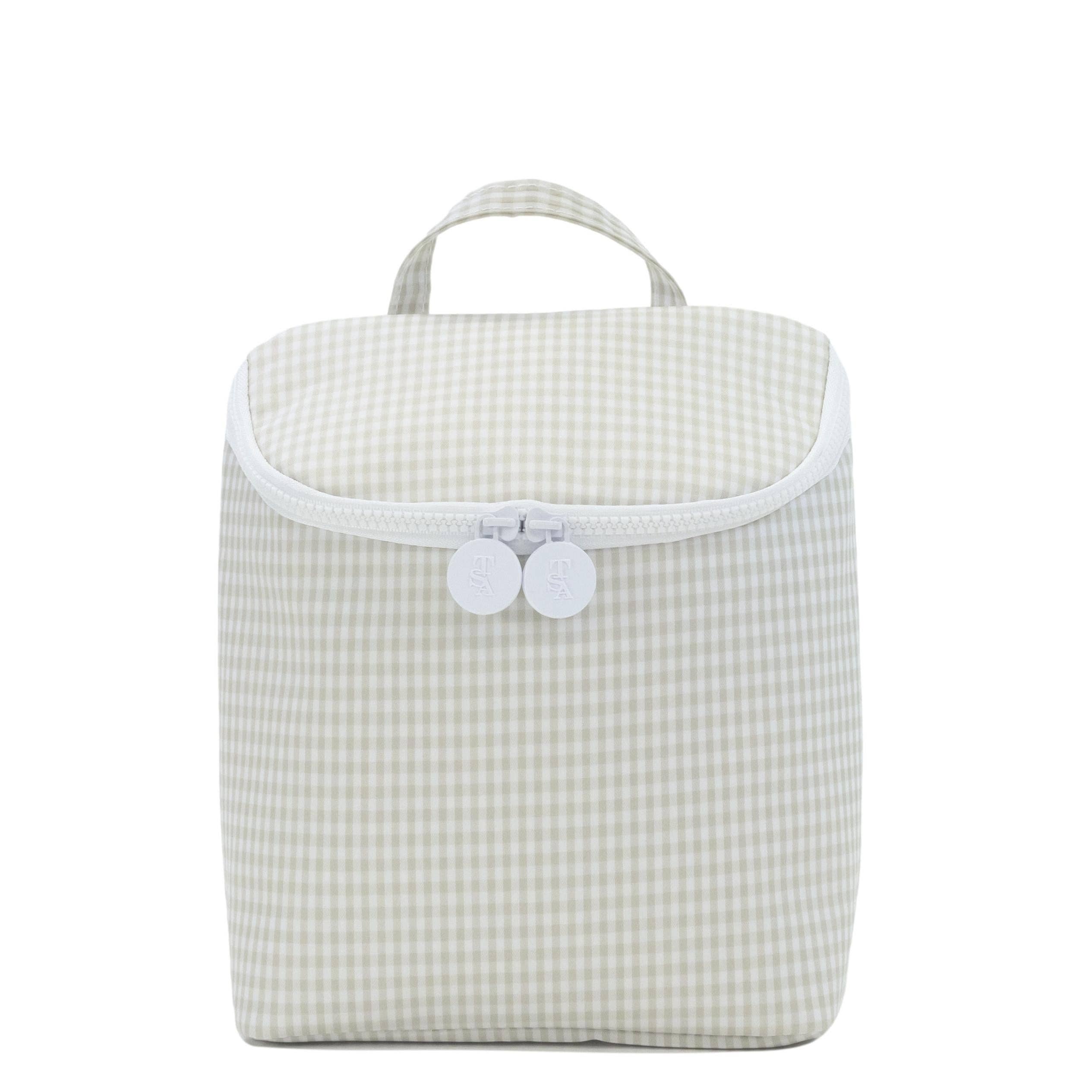 TAKE AWAY INSULATED LUNCH BAG - GINGHAM PEARL GREY
