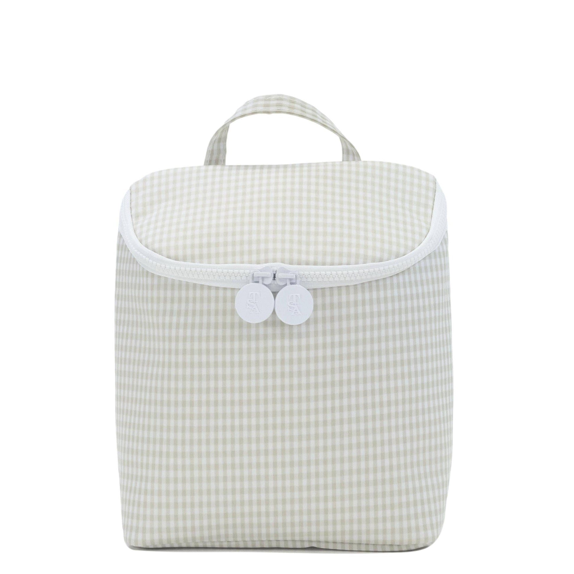TAKE AWAY INSULATED LUNCH BAG - GINGHAM PEARL GREY