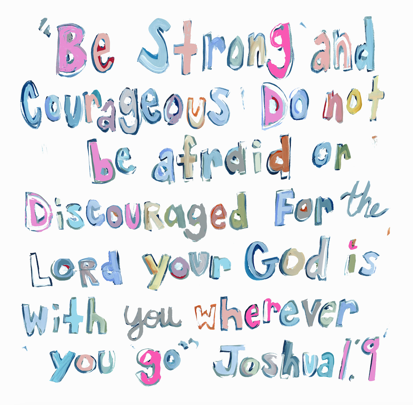"Joshua 1:9" on paper