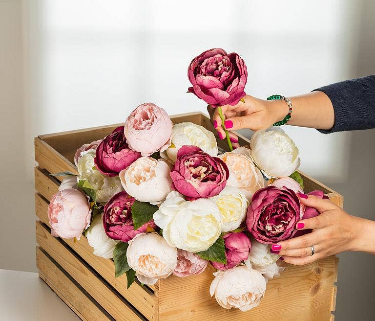 Full Peony Bouquet - 10"H