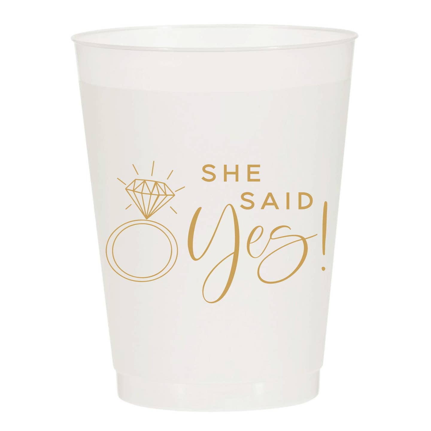 She Said Yes Ring Frosted Cups