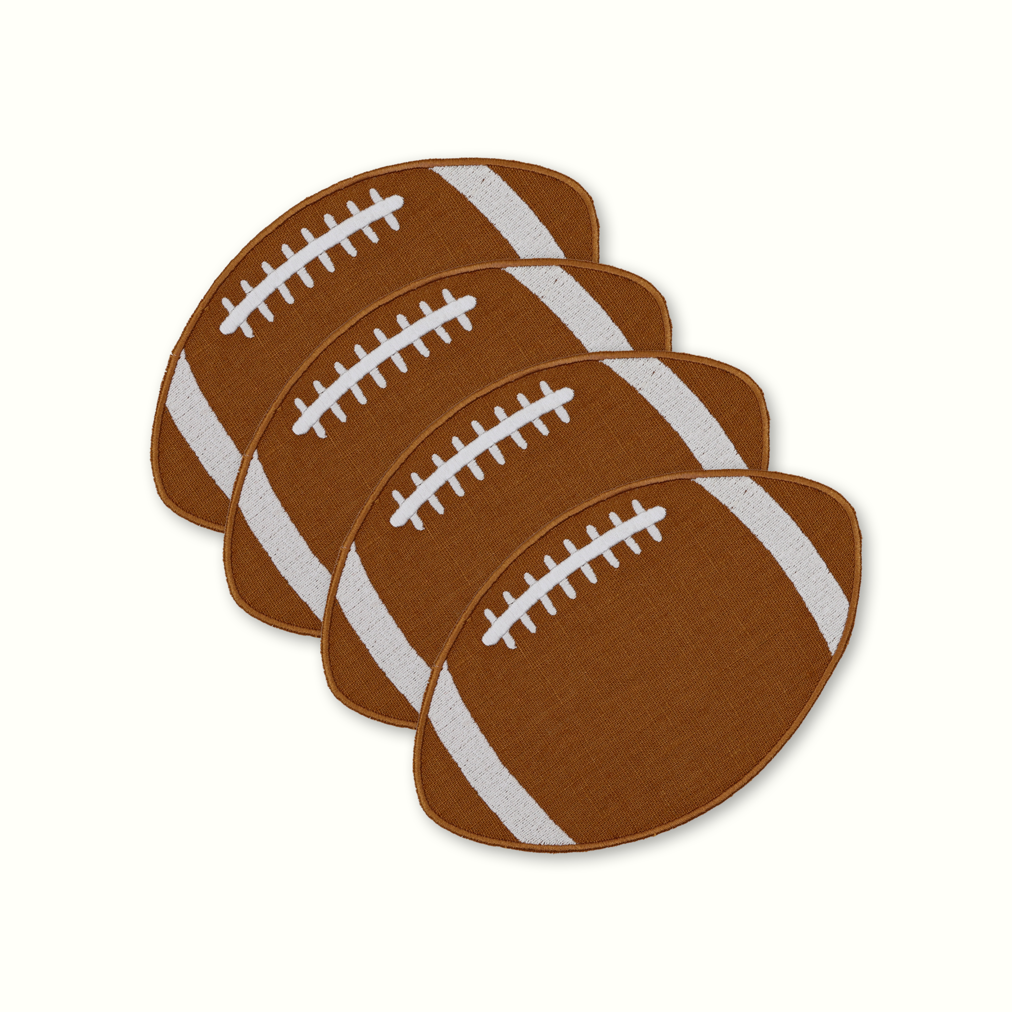 Football Linen Cocktail Napkins - Set of 4