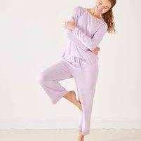 Satin Sailor Modal Pajama Set - Moonlit Lilac