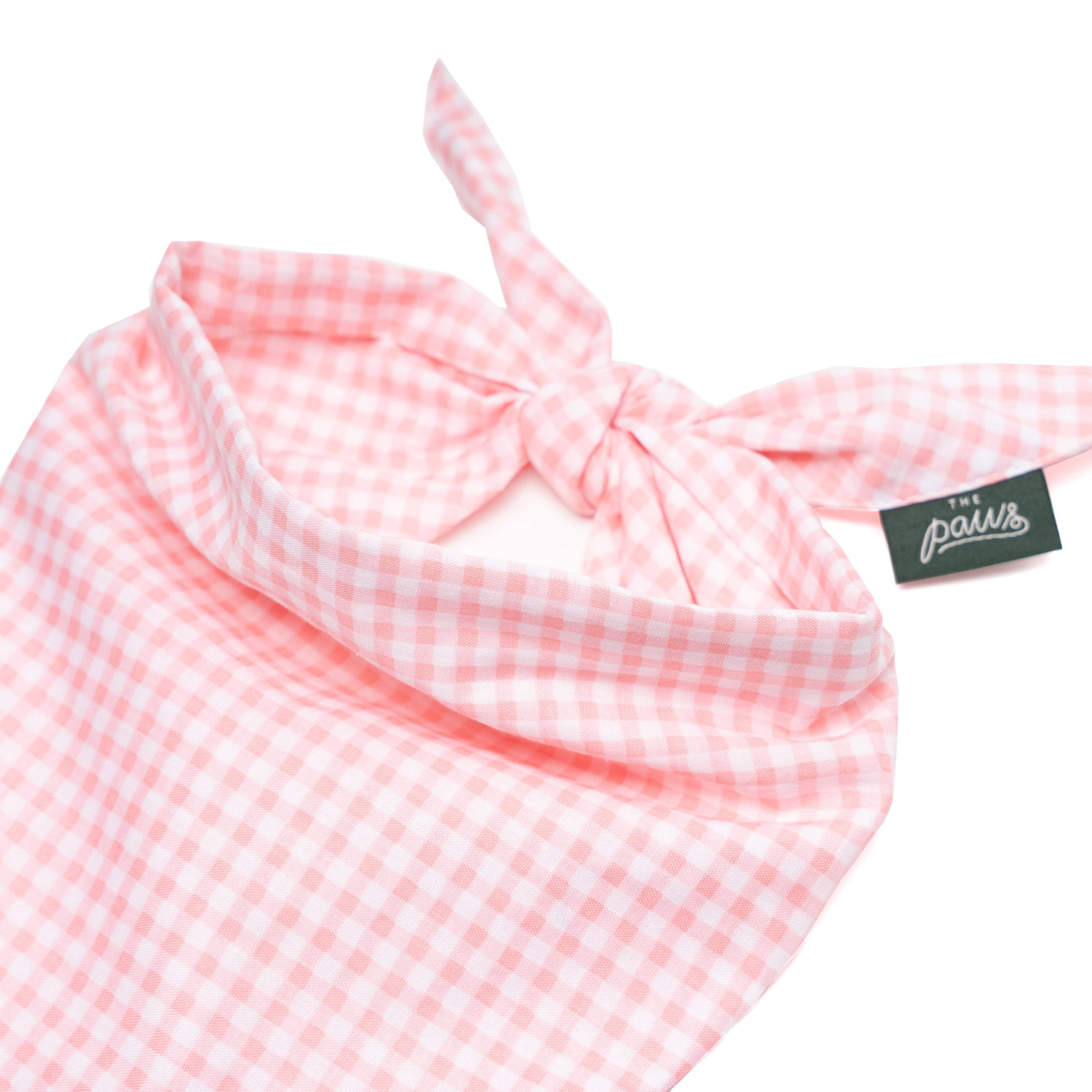 Pink Gingham Dog Bandana
