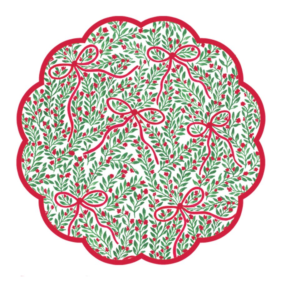 Holiday Bow Garden Paper Placemats | Set of 24