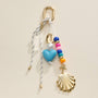 Nautical Beaded Bag Charm with Shell and Heart Accents