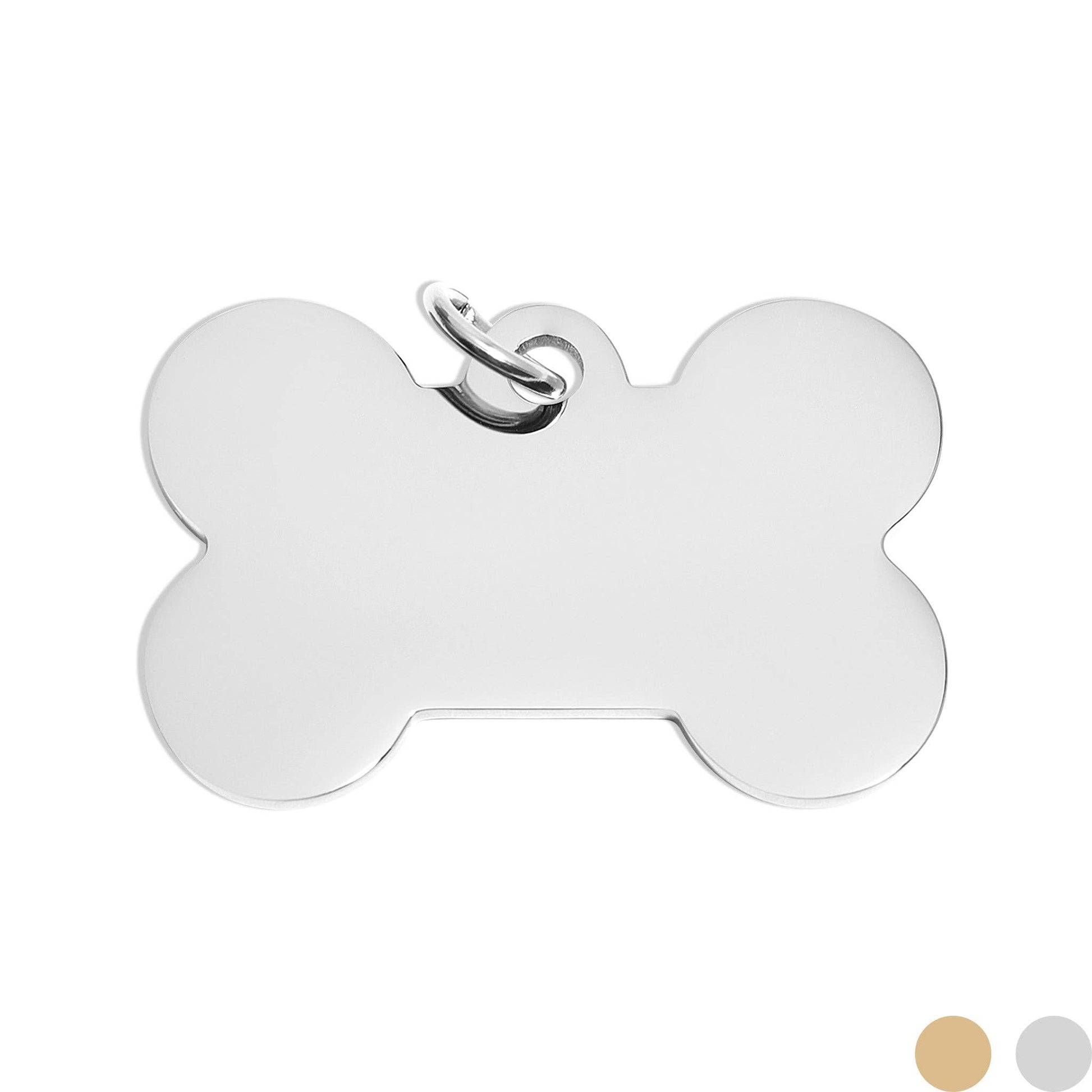 18K Gold PVD Stainless Steel Dog Bone Blank Pet Tag