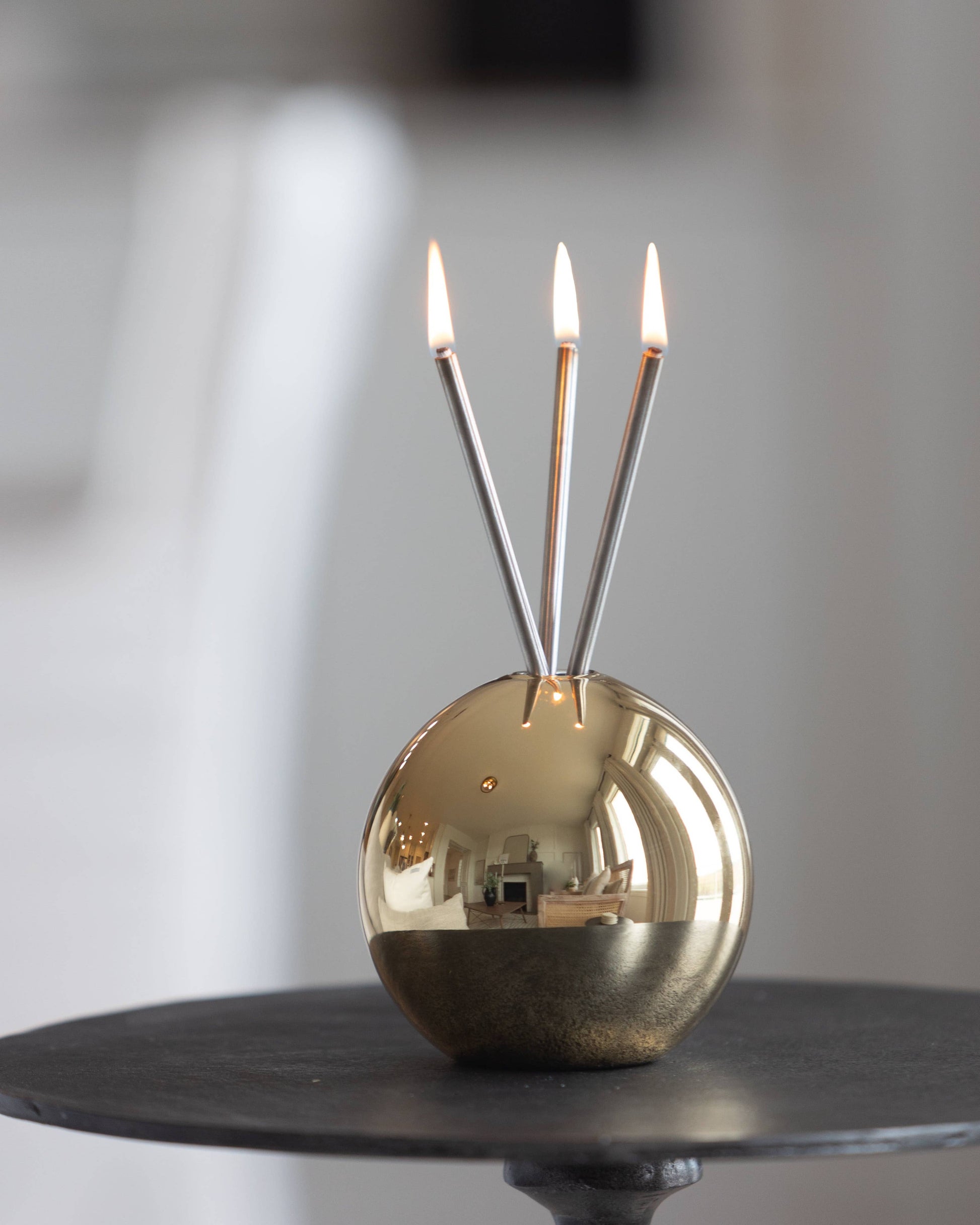 Neva Vase, Gold Metallic Candle Holder