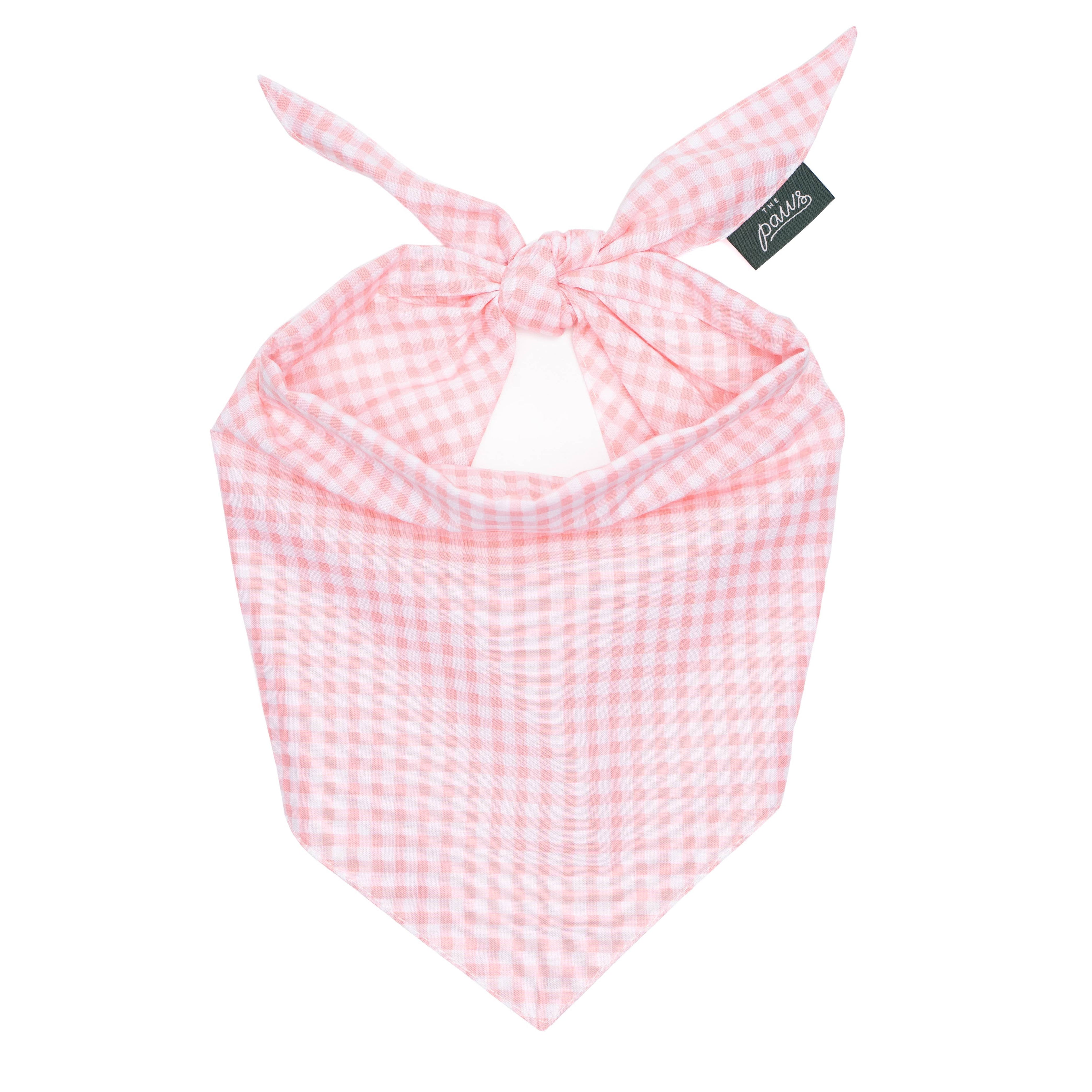 Pink Gingham Dog Bandana