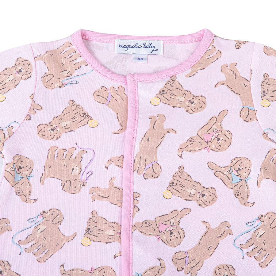 Golden Pup Footie - Pink