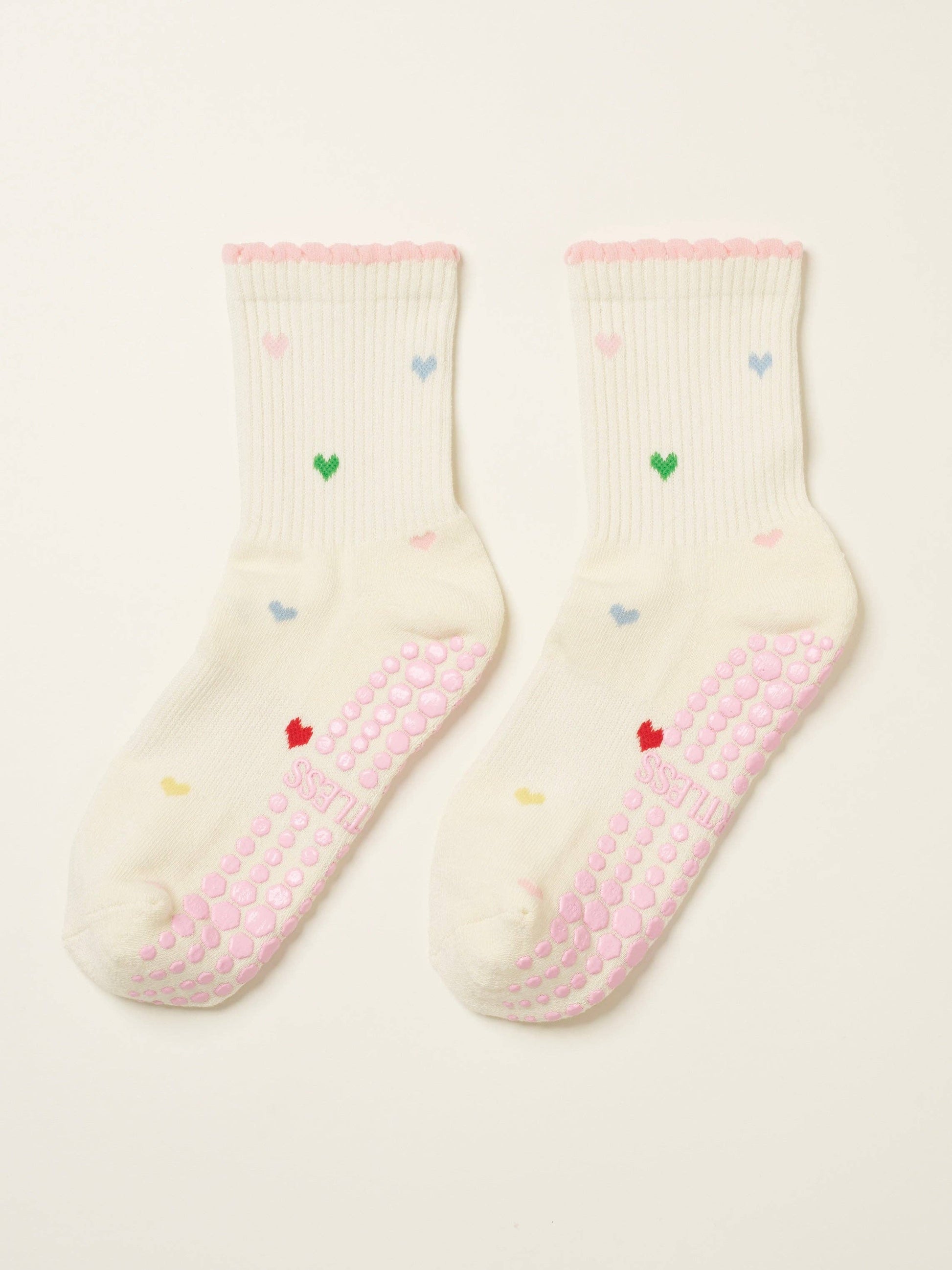 Mini Heart Petal Grip Sock, Pilates Socks