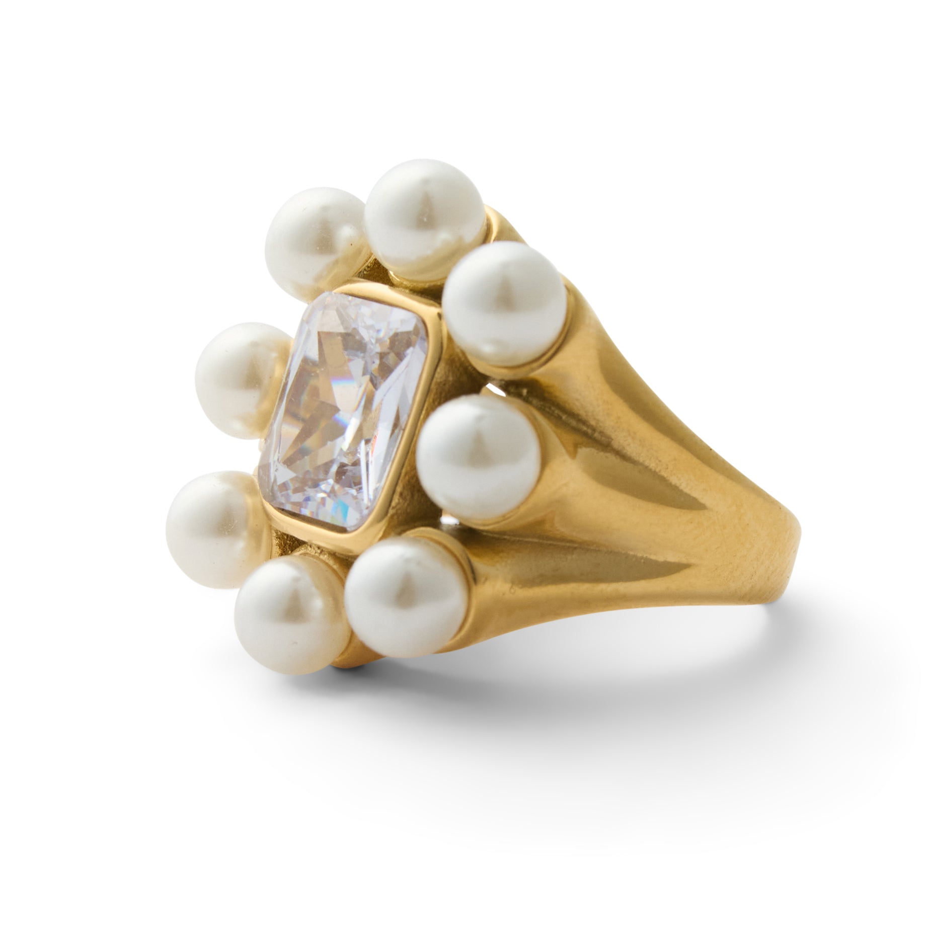 Eleanor Pave Pearl Ring