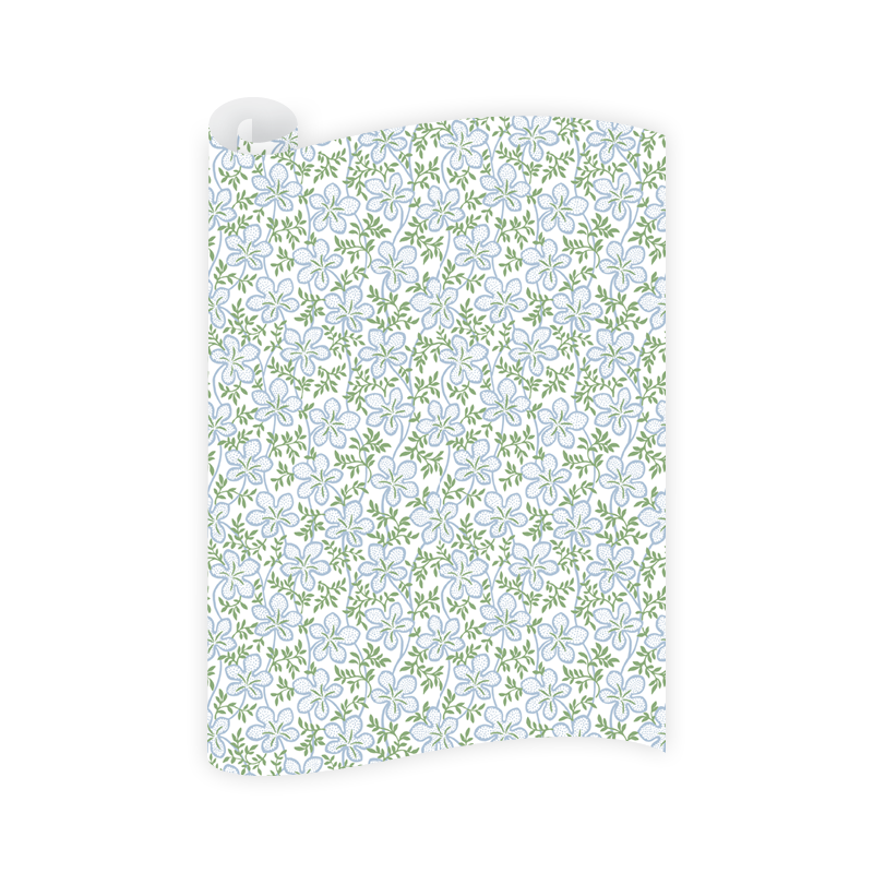 Ghost Blossom Blue Wrapping Paper Roll