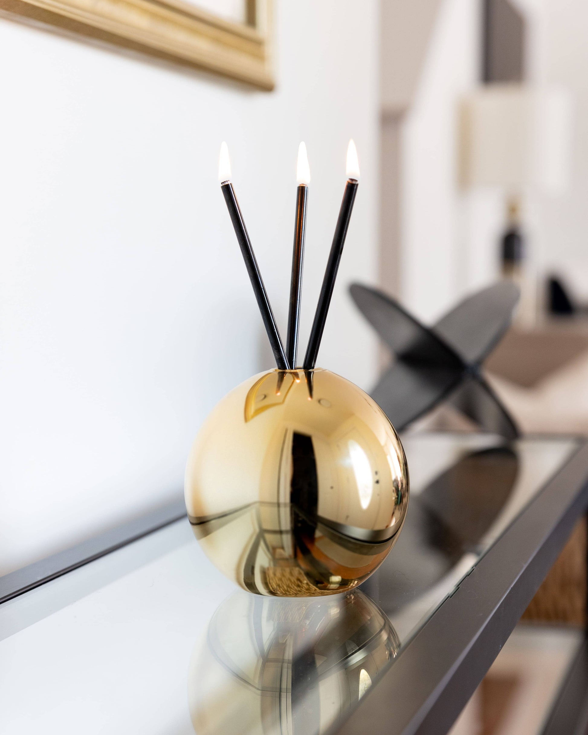 Neva Vase, Gold Metallic Candle Holder