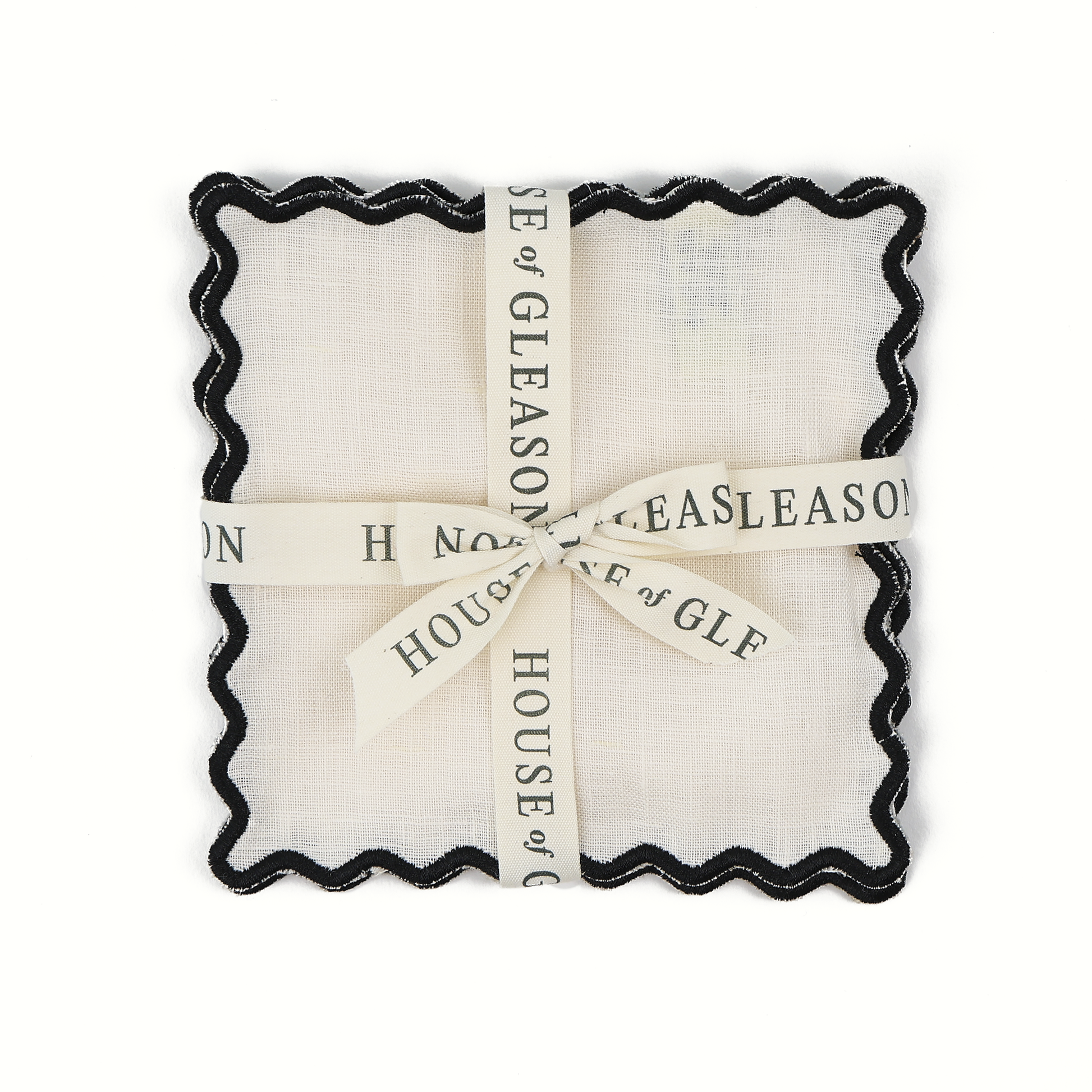 Cream Linen Square Cocktail Napkins - Set of 4