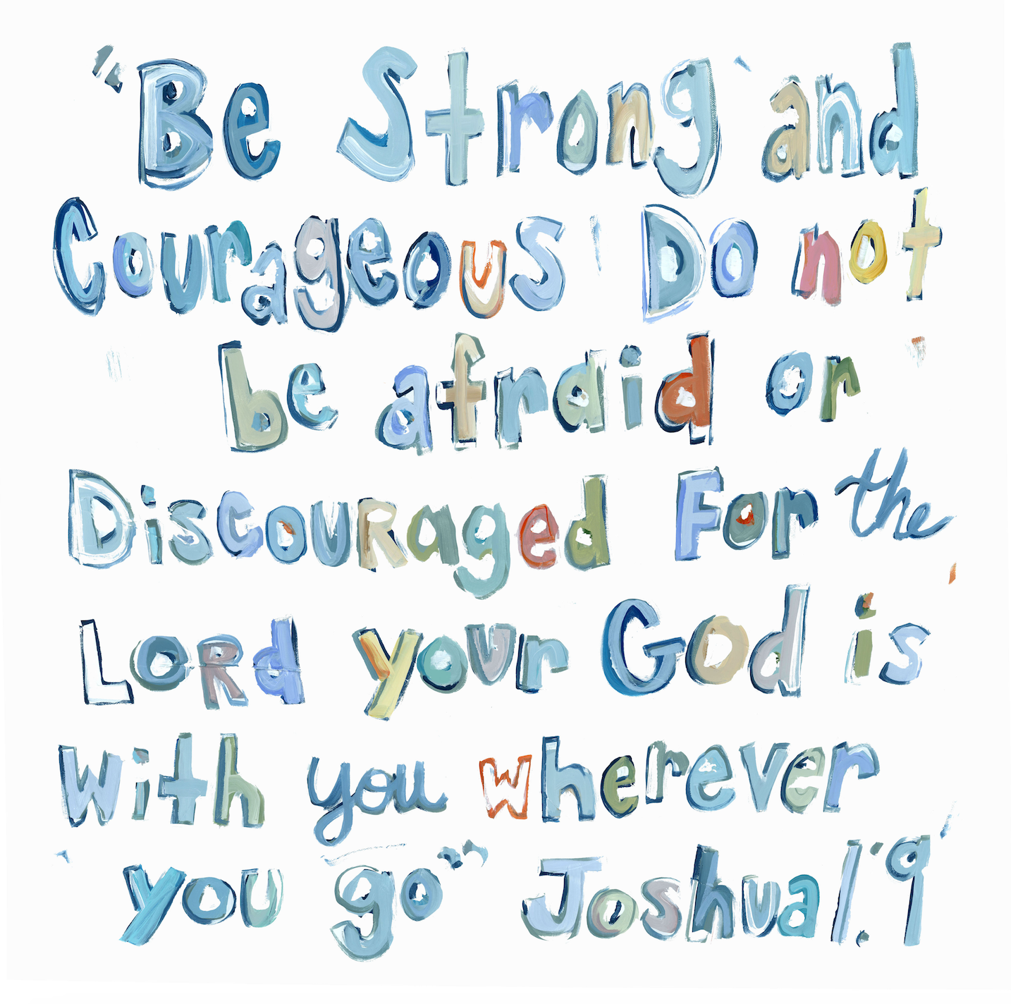 "Joshua 1:9" on paper