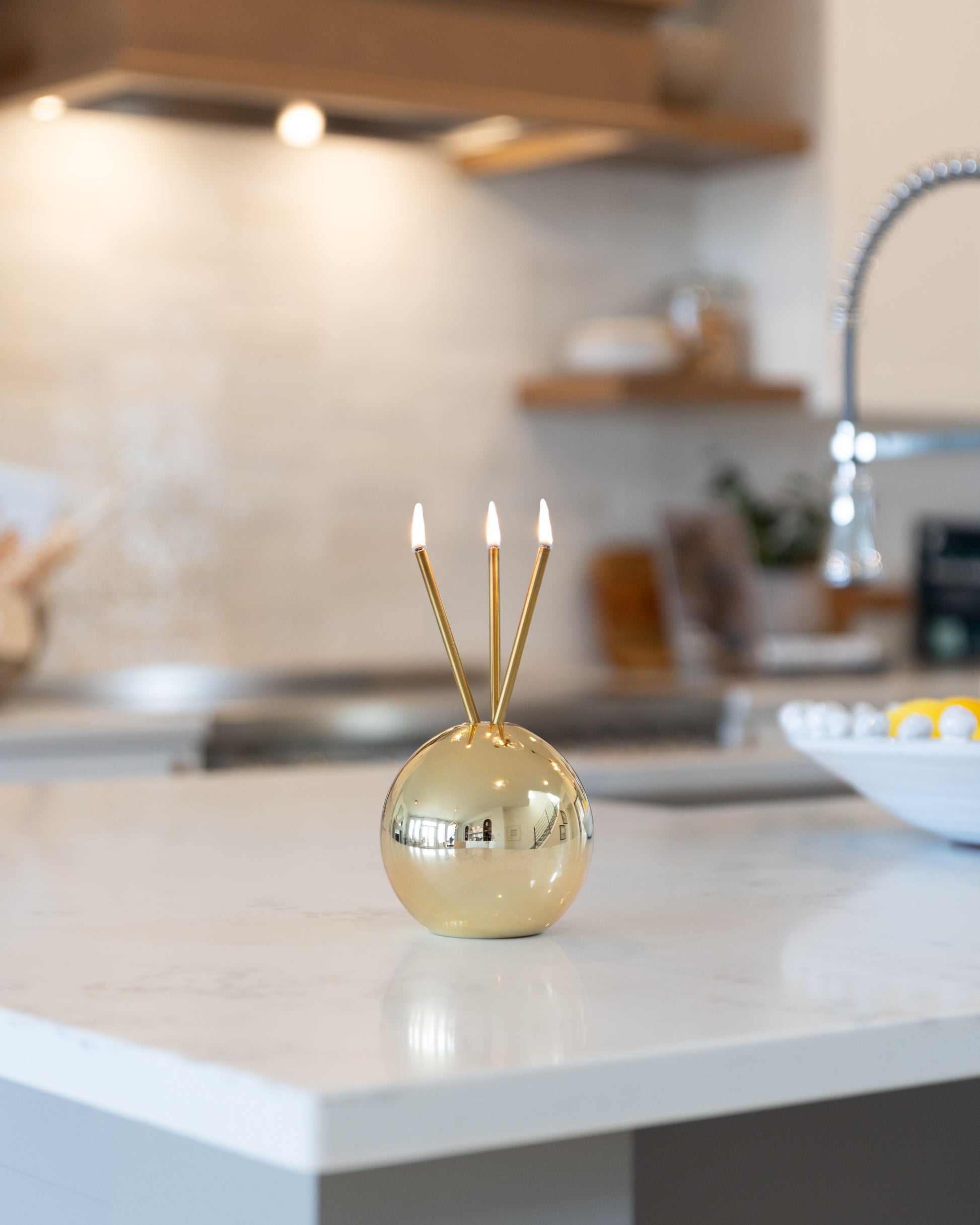 Neva Vase, Gold Metallic Candle Holder
