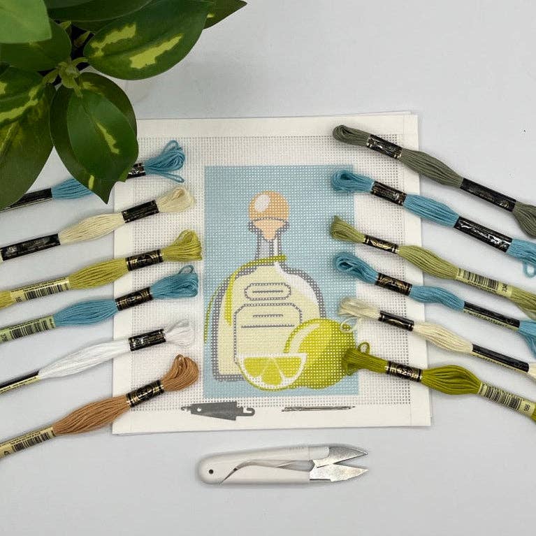 Bottle Needlepoint Design (with limes)