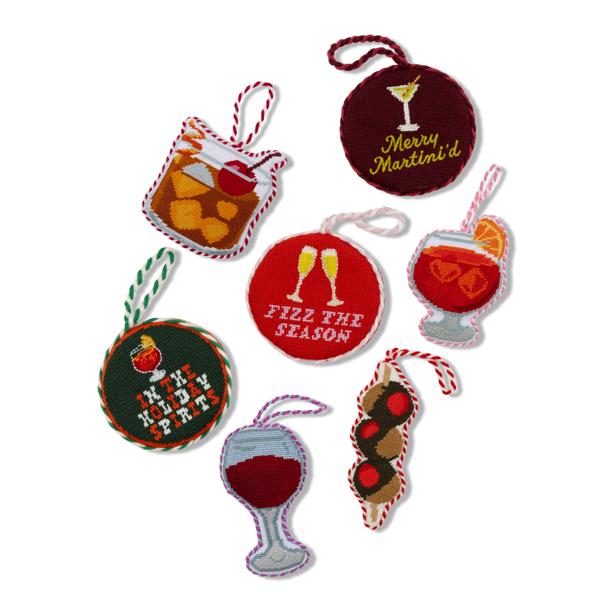 Needlepoint Ornament - Merry Martini