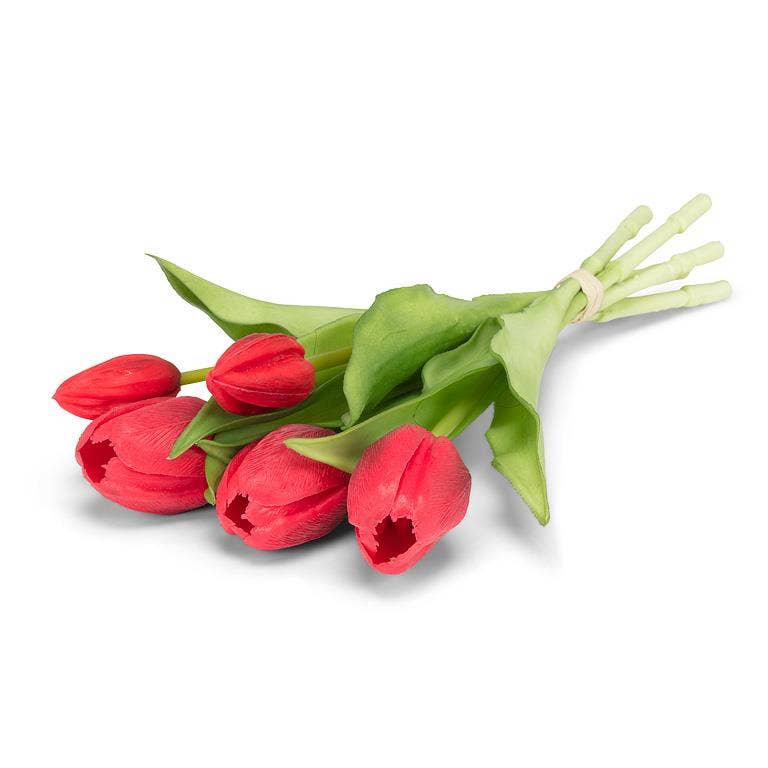 Lifelike 5 Stem Tulip Bunch-12"H