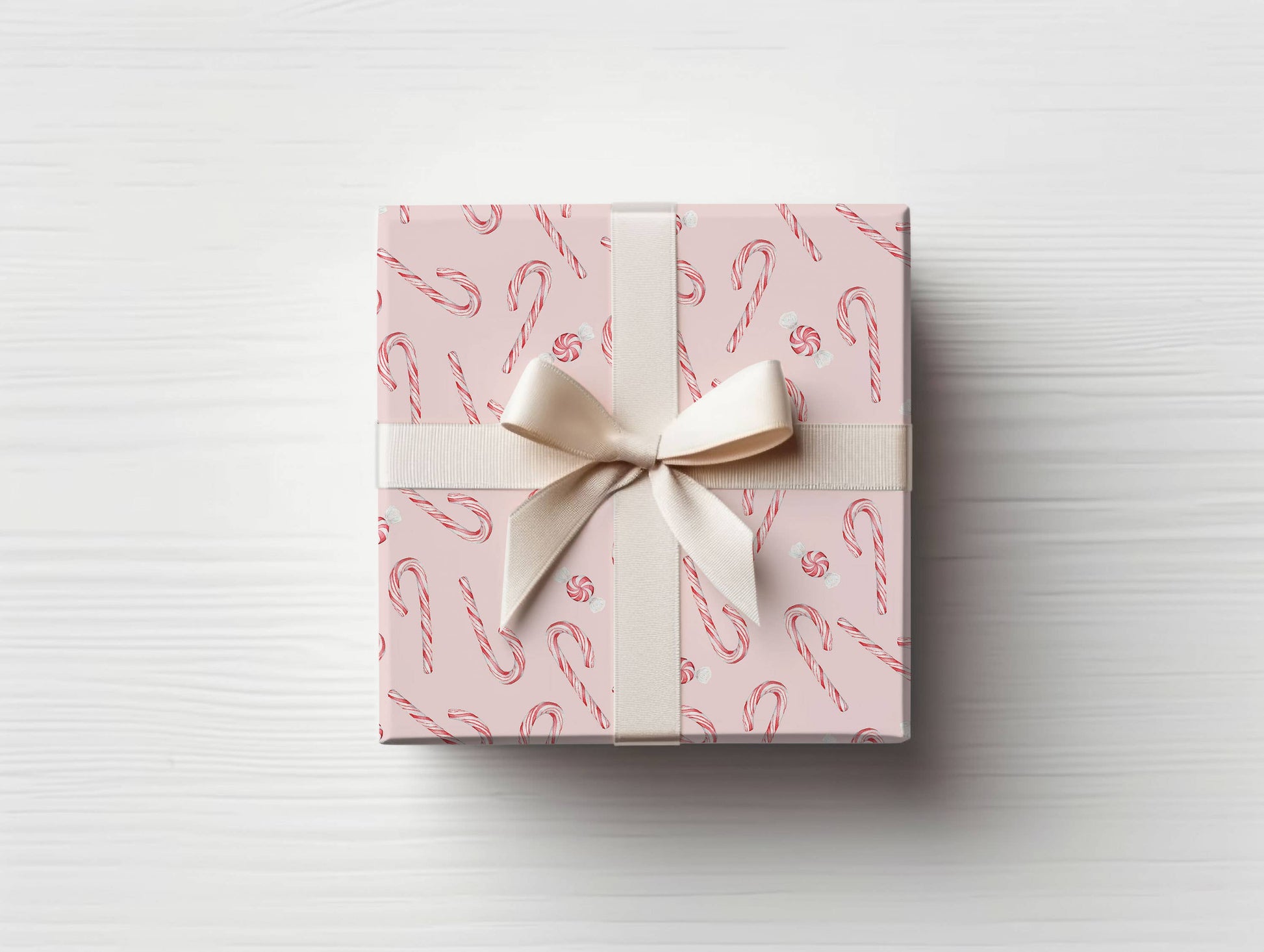 Holiday Candy Cane Gift Wrap - 5 Sheets/Roll