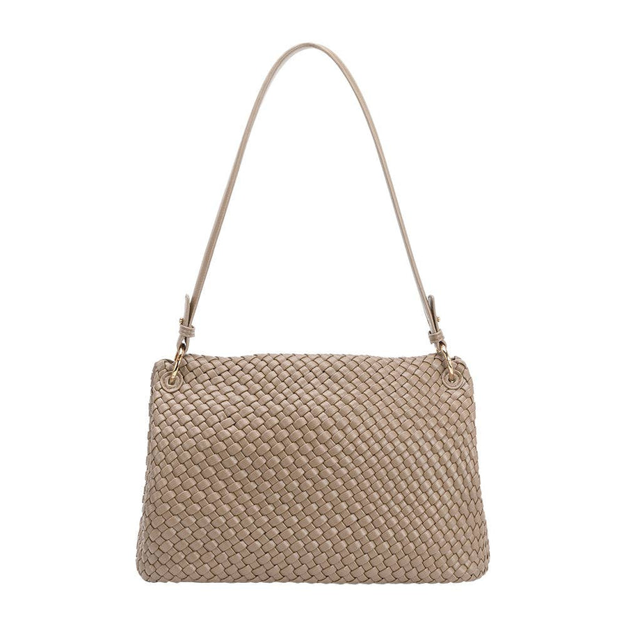 Natalia Taupe Recycled Vegan Shoulder Bag