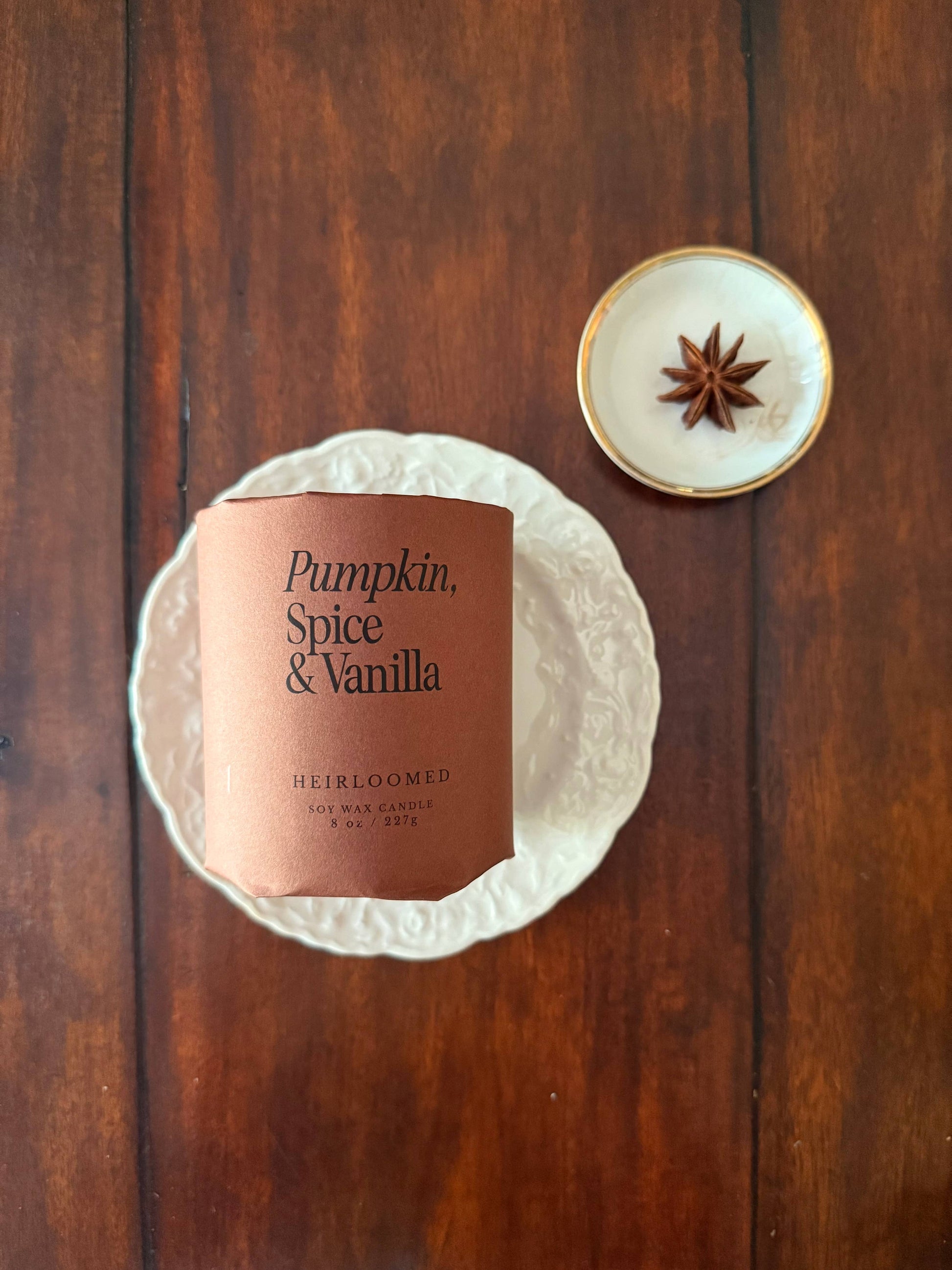 Heirloomed Candle - Pumpkin, Spice & Vanilla - Fall Candle