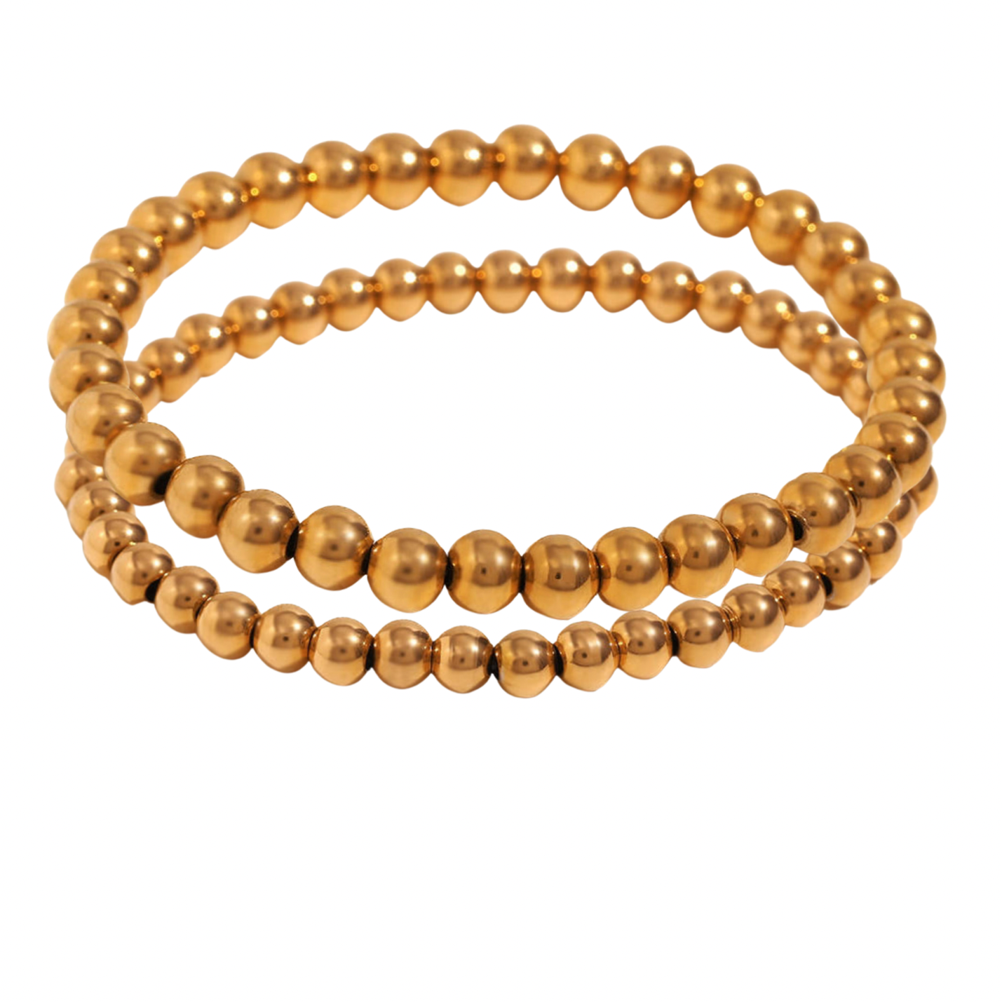 M/L Gold Beaded Bracelet Stack