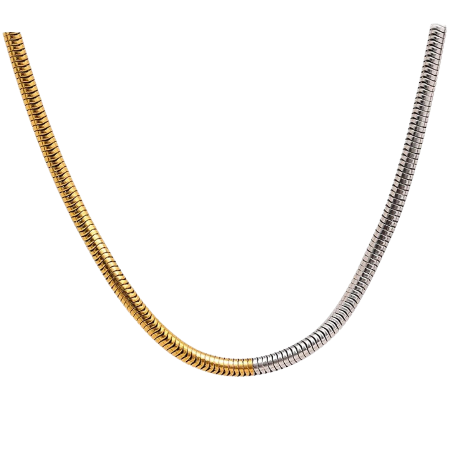 Two Toned Herringbone Necklace