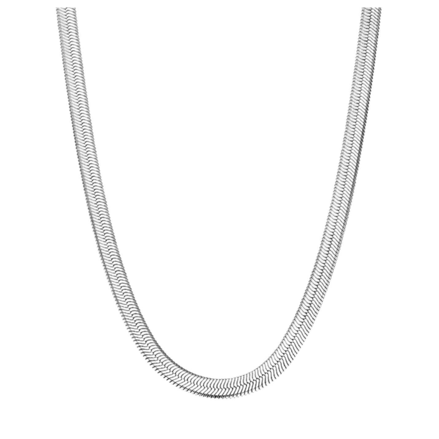 Silver Herringbone Necklace